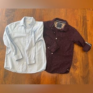 Set of two long sleeve button down dress shirts kids